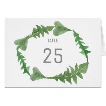 Greenery Waterverf Foliage Table Number