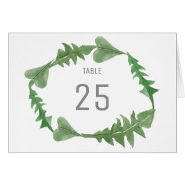 Greenery Waterverf Foliage Table Number