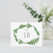 Greenery Waterverf Foliage Table Number Briefkaart (Staand voorkant)