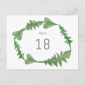 Greenery Waterverf Foliage Table Number Briefkaart (Voorkant)