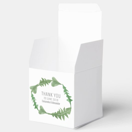 Greenery Waterverf Foliage Wedding Bedankdoosjes (Geopend)