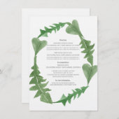 Greenery Waterverf Foliage Wedding Info Kaart (Voorkant / Achterkant)