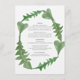 Greenery Waterverf Foliage Wedding Info Kaart