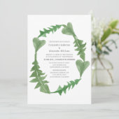 Greenery Waterverf Foliage Wedding Invite Kaart (Staand voorkant)