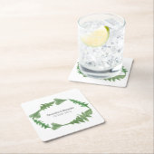 Greenery Waterverf Foliage Wedding Kartonnen Onderzetters (Insitu)