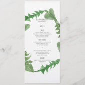 Greenery Waterverf Foliage Wedding Menu (Voorkant)