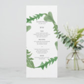Greenery Waterverf Foliage Wedding Menu (Staand voorkant)