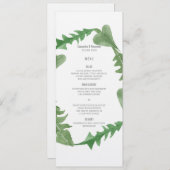 Greenery Waterverf Foliage Wedding Menu (Voorkant / Achterkant)