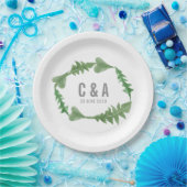 Greenery Waterverf Foliage Wedding Papieren Bordje (Feest)