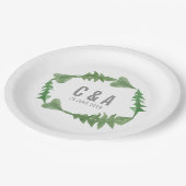 Greenery Waterverf Foliage Wedding Papieren Bordje (Gekanteld)