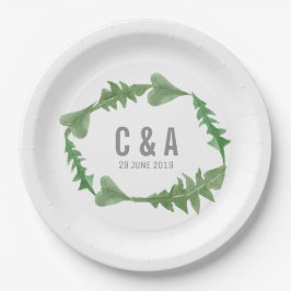Greenery Waterverf Foliage Wedding Papieren Bordje