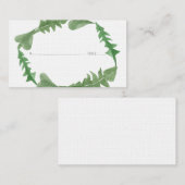 Greenery Waterverf Foliage Wedding Place Cards Plaatskaartje (Voorkant / Achterkant)