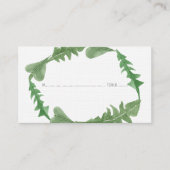Greenery Waterverf Foliage Wedding Place Cards Plaatskaartje (Voorkant)