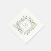 Greenery Waterverf Foliage Wedding Servet (Hoek)