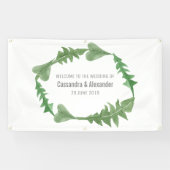 Greenery Waterverf Foliage Wedding Spandoek (Horizontaal)