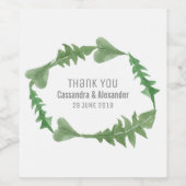 Greenery Waterverf Foliage Wedding Wijn Etiket (Enkel label)