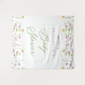 Greenery Waterverf Geel Roze Welkomstteken Wandkleed (Voorkant (horizontaal))