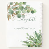 Greenery Waterverf gepersonaliseerd monogram Notitieboek (Achterkant)