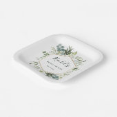 Greenery Waterverf Gold Hexagon Vrijgezellenfeest Papieren Bordje (Gebogen)