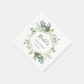 Greenery Waterverf Gold Hexagon Vrijgezellenfeest Servet (Hoek)