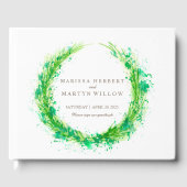 Greenery waterverf gras bruiloft guestbook gastenboek (Voorkant)