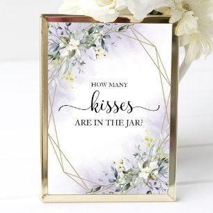 Greenery Waterverf Hoeveel Kisses ondertekenen Poster