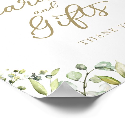 Greenery Waterverf Kaarten en cadeaubonen Poster (Hoek)