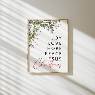 Greenery waterverf Kerst poster