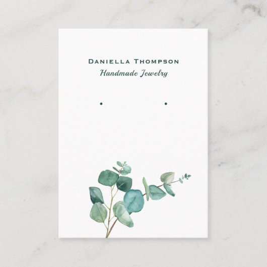 Greenery Waterverf laat juwelen oormerken Visitekaartje (Voorkant)