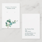 Greenery Waterverf laat juwelen oormerken Visitekaartje (Voorkant / Achterkant)
