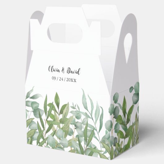 Greenery Waterverf Leaf Wedding Favor Box Bedankdoosjes (Geopend)