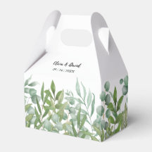 Greenery Waterverf Leaf Wedding Favor Box