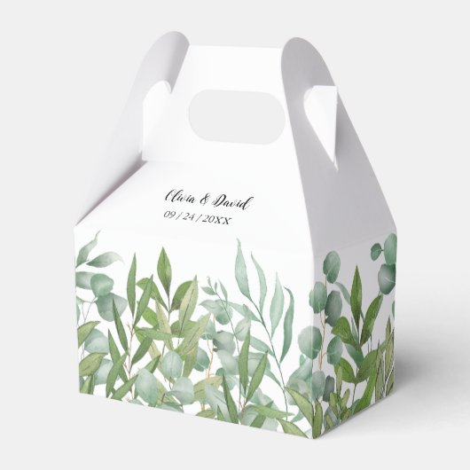 Greenery Waterverf Leaf Wedding Favor Box Bedankdoosjes (Voorkant Zijde)