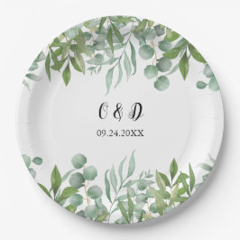 Greenery Waterverf Leaf Wedding Paper Borden Papieren Bordje