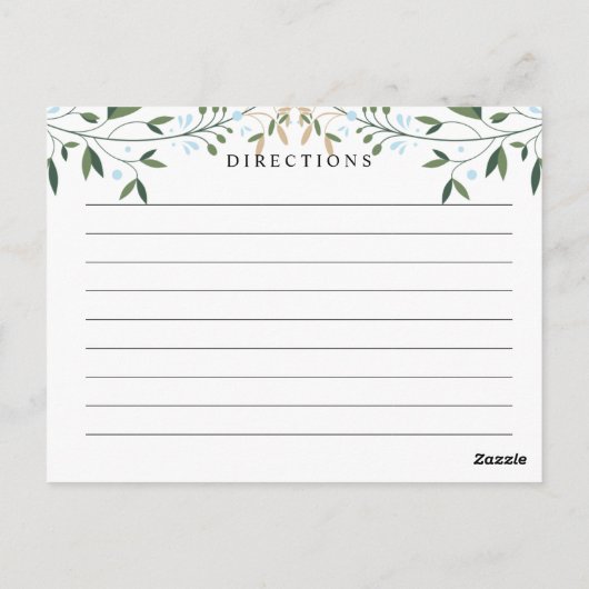 Greenery Waterverf, Leaf Wedding Recipe Card Briefkaart (Achterkant)