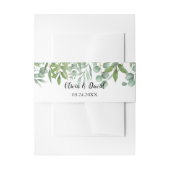 Greenery Waterverf Leaf Wedding Uitnodigingen Wikkel (Voorkant Voorbeeld)