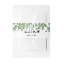 Greenery Waterverf Leaf Wedding Uitnodigingen Wikkel