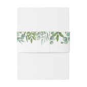 Greenery Waterverf Leaf Wedding Uitnodigingen Wikkel (Achterkant Voorbeeld)