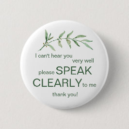 Greenery waterverf moeilijk te horen badge doaf pi ronde button 5,7 cm