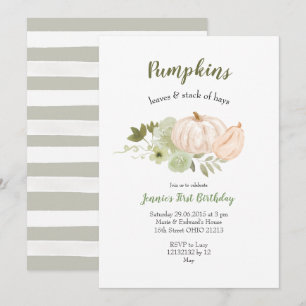 Greenery Waterverf Pumpkin Leaves Birthday Kaart