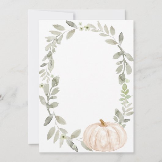 Greenery Waterverf Pumpkin Vrijgezellenfeest  Kaart (Achterkant)