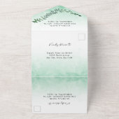 Greenery Waterverf QR-code alles in één uitnodigin All In One Uitnodiging (Buitenkant)