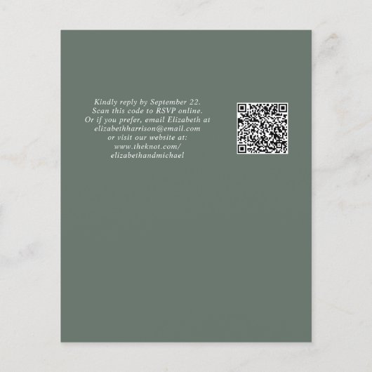Greenery Waterverf QR Code Wedding Uitnodiging (Achterkant)