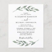 Greenery Waterverf QR Code Wedding Uitnodiging (Voorkant)