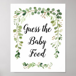 Greenery Waterverf raad de Baby Food Poster