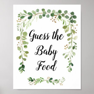 Greenery Waterverf raad de Baby Food Poster