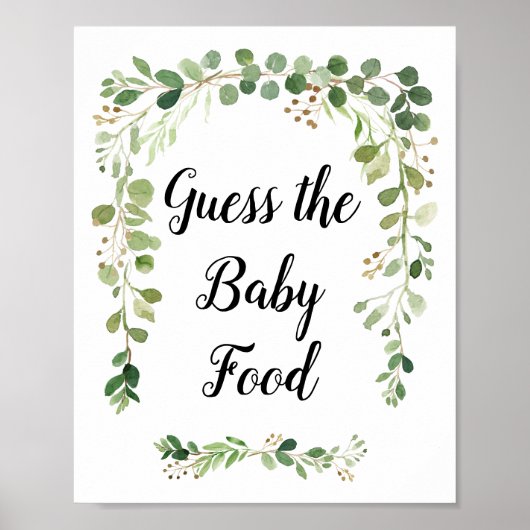 Greenery Waterverf raad de Baby Food Poster (Voorkant)