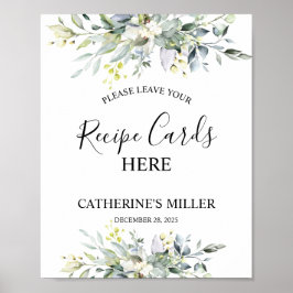 Greenery Waterverf Recept Kaarten Vrijgezellenfees Poster