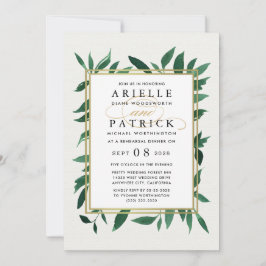 Greenery Waterverf repetitie dineruitnodigingen Kaart