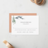 Greenery Waterverf RSVP-kaarten Notitiekaartje (Voorkant / Achterkant in situ)